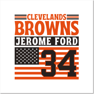 Cleveland Browns Ford 34 American Flag Football Posters and Art